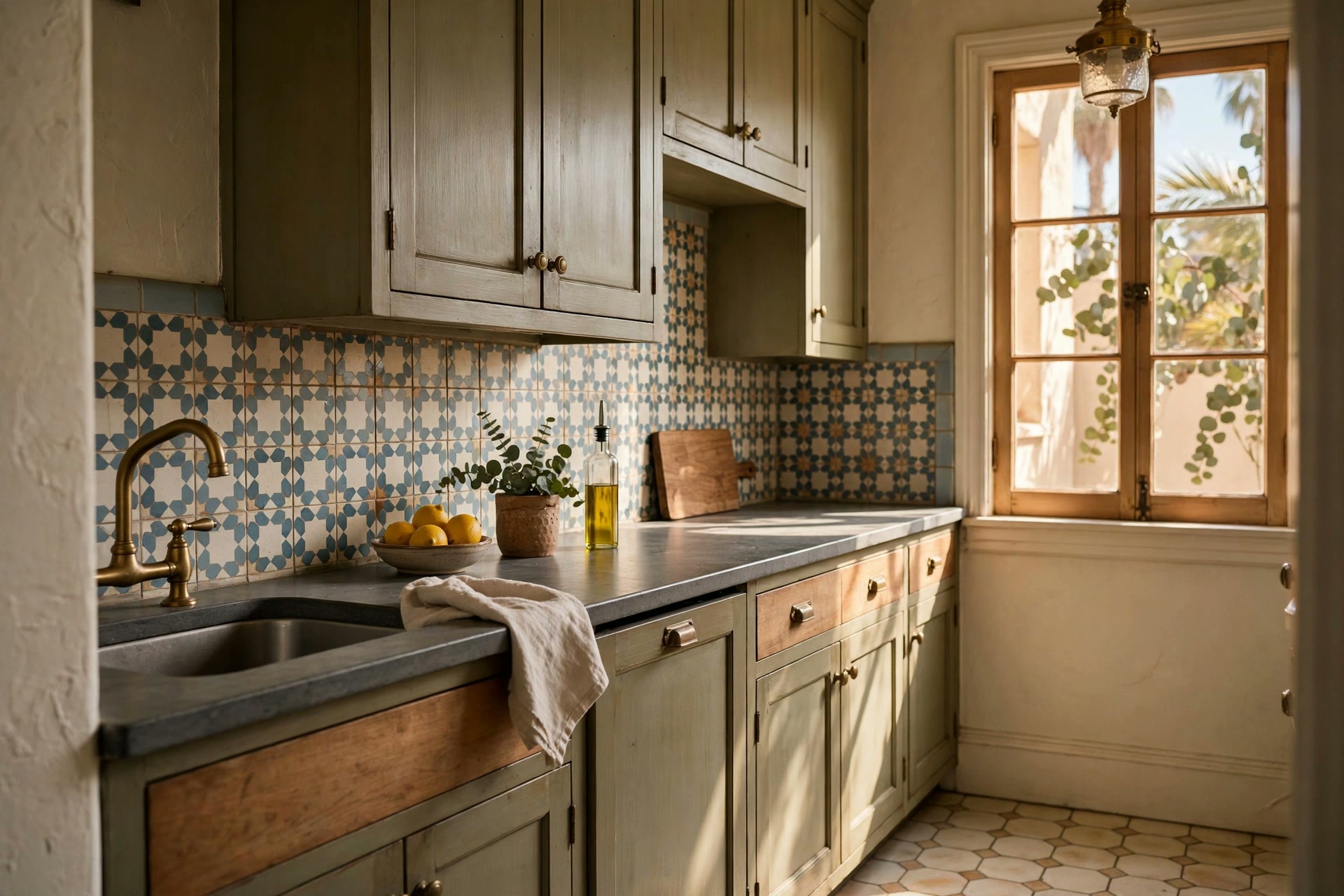 Kitchen detail in an older, well-kept Los Angeles house